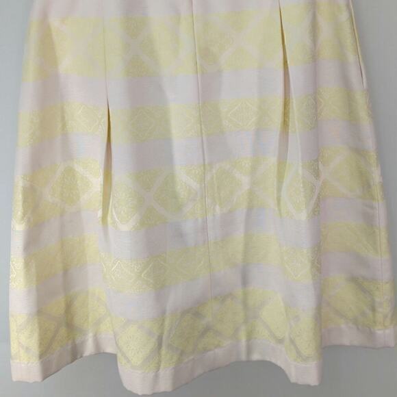 Maggy London Women Yellow Cocktail Dress Pleated Pearl Neck Size 12 - Picture 8 of 12